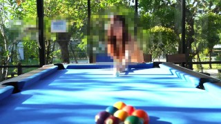 nudist play billiards in public