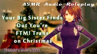 【SFW Wholesome ASMR Audio RP】 Você sai como trans para sua irmã mais grande durante o Natal 【F4FtM】