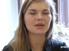 Ersties: Danish Babe Toys Her Hairy Pussy With a Glass Dildo