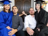 Teen Step Daughters Hazel Heart & Remi Jones Get Fucked For Their Graduation - DaughterSwap
