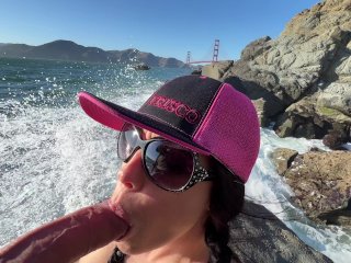 exhibitionist, golden gate bridge, big dick, pov