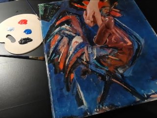 Cock Milking Painting With a Cum_and Colors