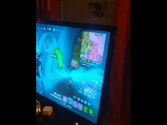 Filming Up Girls Mini Skirt While She Plays Fortnite and She Wins The Battle Royal (Watch Her Play)