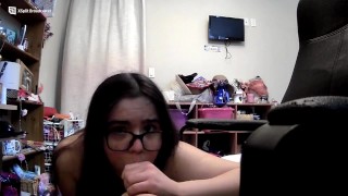 Teen Gags On Her Dildo And Wishes It was a Real Dick