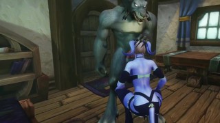 Hombre lobo mamada | Parodia porno de Warcraft