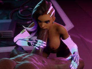 [Blacked] Cyber Sombra Blowjob_Fucked in the Mouth_[Grand Cupido]( Overwatch )