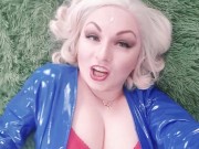 Preview 1 of JOI in PVC shiny clothes: jerk off instructions (Arya Grander) sexy horny MILF female domination POV