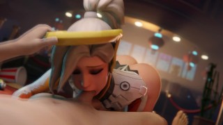 Overwatch Mercy Sweet Blowjob In The Park Grand Cupido