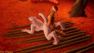 Witcher in a New Year's cap instead of expelling the lizard decided to fuck her Wild Life