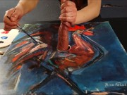 Preview 1 of Cock Milking Painting With a Cum and Colors