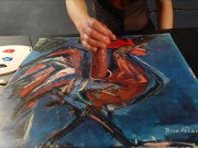 Preview 2 of Cock Milking Painting With a Cum and Colors