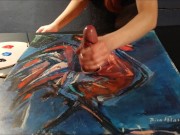 Preview 3 of Cock Milking Painting With a Cum and Colors