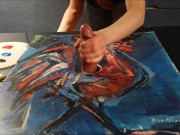 Preview 6 of Cock Milking Painting With a Cum and Colors