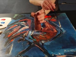 Cock Milking Painting With a Cum_and Colors