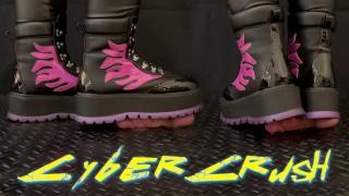 CBT CyberCrush в футуристической обуви с TamyStarly - Shoejob, Bootjob, Footjob, Trampling, Crushing