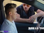 Preview 1 of Twink caught Jerking Dicked Down By Hot Cop - Roman Todd, Carter DelRey - NextDoorRaw -