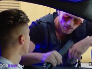 Preview 2 of Twink caught Jerking Dicked Down By Hot Cop - Roman Todd, Carter DelRey - NextDoorRaw -