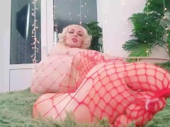 Foot Fetish Video: fishnet pantyhose hot sexy blonde MILF FemDom POV