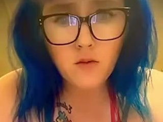 nerdy girl glasses, vertical video, amateur, blue hair, verified amateurs