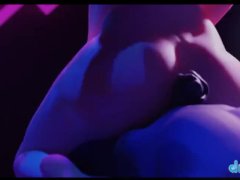 MLP Princess Celestia rides a big anthro dick under the Neon Lights - 3D Anthro x Anthro furry