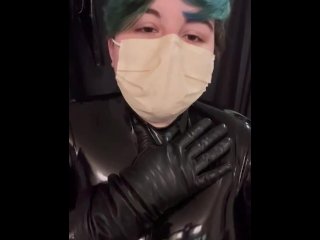 verified amateurs, leather gloves, vertical video, latex