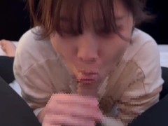 ち〇ぽの匂いに興奮する彼女の鼻コキとのど輪締めフェラでごっくん♡