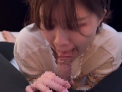 ち〇ぽの匂いに興奮する彼女の鼻コキとのど輪締めフェラでごっくん♡ - Screenshot 6 of 16 - Japanese Blowjob