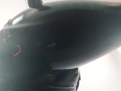 Latex Rubber JOI jerk off instructions - hot pin up MILF in fetish catsuit FemDom POV