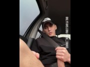 Preview 1 of TEEN GAY JERKING OFF IN CAR