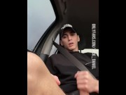Preview 2 of TEEN GAY JERKING OFF IN CAR