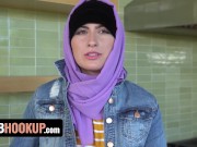 Preview 1 of Middle Eastern Babe Angeline Red Lets Her Horny Boyfriend Cover Her Pussy With Cum - Hijab Hookup