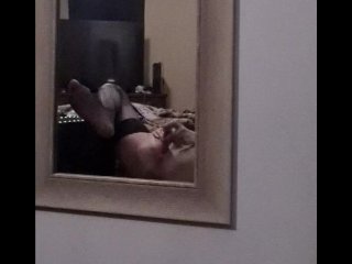 mirror, solo female, masturbation, milf
