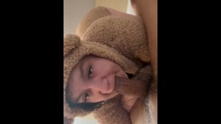 Mommy bear gags on daddy’s bbc