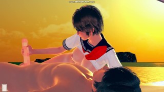 3D HENTAI Game AI syoujyo [riko EP:06]【AI少女 眼鏡,ショートカット,JK,白ハイソックス,SEX】
