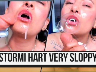 fetish, sloppy blowjob, stormi hart, spit