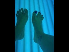 Having fun with my feet at the tanner - public