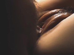 4K She masturbated until she flowed, and then I filled her with cum to the top