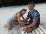 Preview 5 of MEDITATION ON THE BEACH, DEEP BLOWJOB FROM A STRANGER!