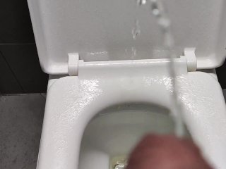 exclusive, public toilet, men pissing, amateur