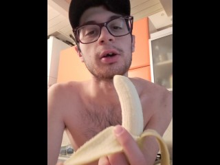 I Eat a Banana in a Sexy way in the Kitchen