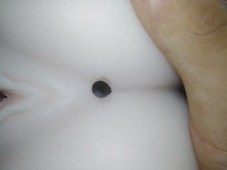 Close up of Amazing Juicy Pussy Masturbation. Creamy Wet Dripping - Sex Doll
