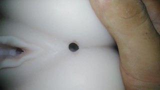 Close up of amazing juicy pussy masturbation. creamy wet dripping - sex doll