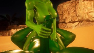 Na elkaar vreemd te gaan maken Hulk en she-Hulk wilde seks goed