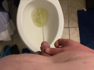 solo male, 2 inch dick, small cock pissing, straight guy pissing