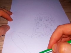 Anime girl peed under herself