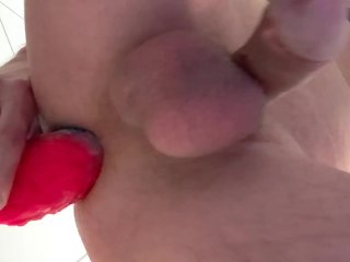 Cute Gay boy trys his new toys dildo in shower Part 1