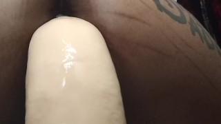 Bouncing my 🍑 on a huge dildo.