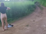 Preview 4 of Wife masturbate next to the road