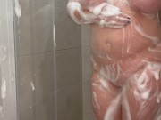 Preview 3 of Big Wet Boobs Fucks in Shower and gets CUM on Tits