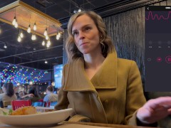 Public fun in changing room and restaurant with Lush remote controlled vibrator - Screenshot 14 of 16 - Public